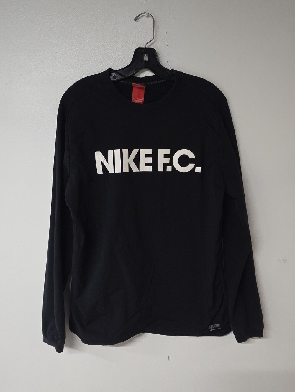 NIKE Black Long Sleeve NIKE F.C. Logo Tee